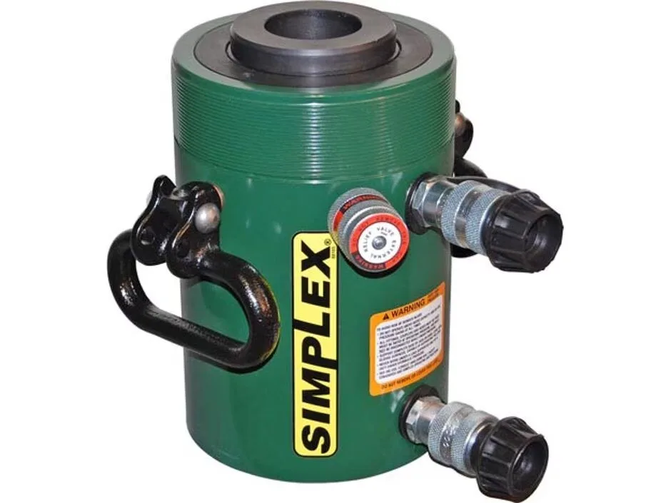 RCD1505, 150 ton Capacity, 5 in Stroke, Double Acting, Center Hole Hydraulic Cylinder