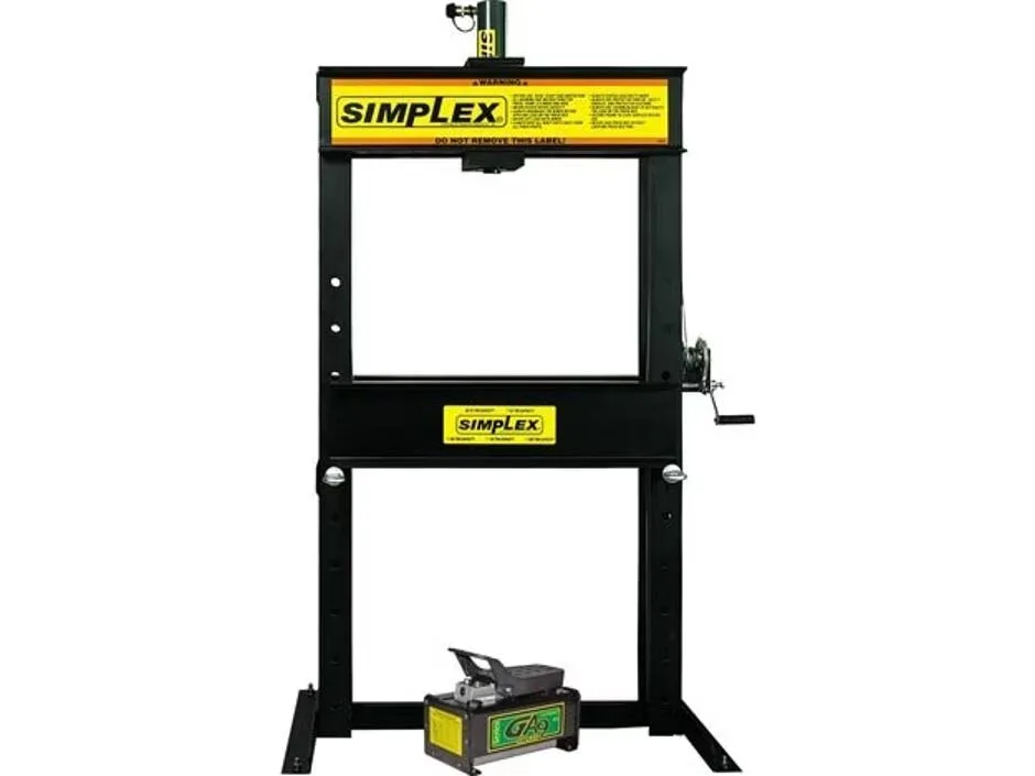 Simplex Hydraulic Presses Simplex IAS256, 25 Ton H-Frame Hydraulic Press with RS256 Single-Acting Cylinder and GA90 Air Pump